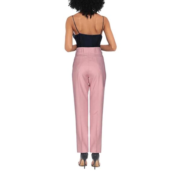 NWT Burberry Leonora 38 US 4 Wool Blend Chalk Pink Trouser Pants High Rise $690 - Picture 4 of 8